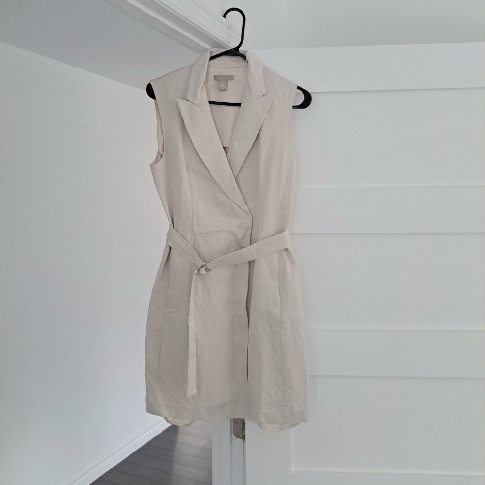 H&M linen blend blazer dress